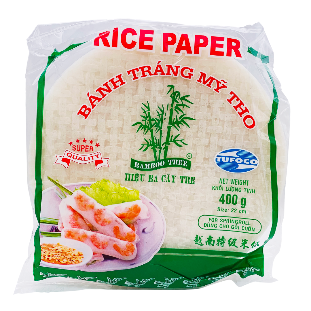 Bamboo Tree Round Rice Paper Wrappers - 22 Cm Diameter, 12 Oz Pack
