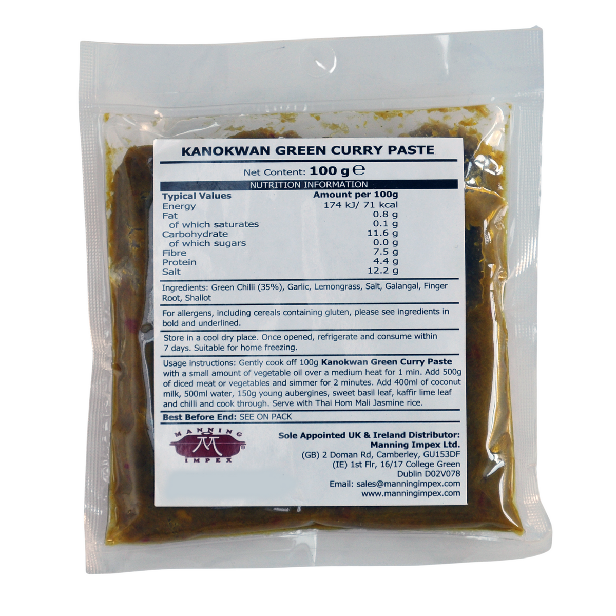 Suree thai green curry top paste