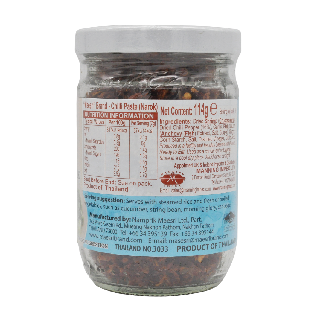 Thai Chilli Paste Narok 114g by Mae Sri Thai Food Online (authentic