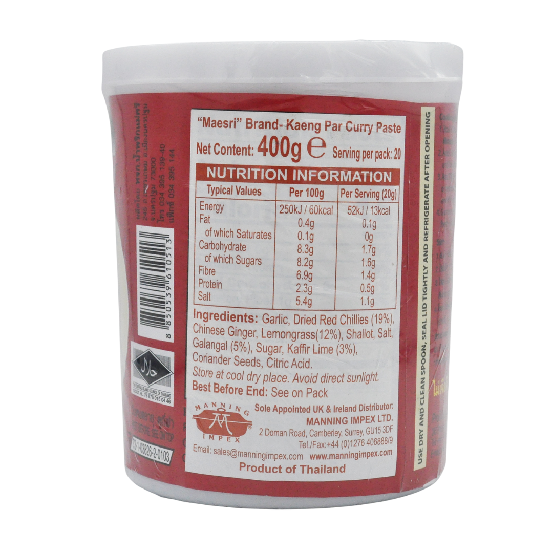 Kaeng Par Jungle Curry Paste 400g by Mae Sri Thai Food Online (authentic Thai supermarket)