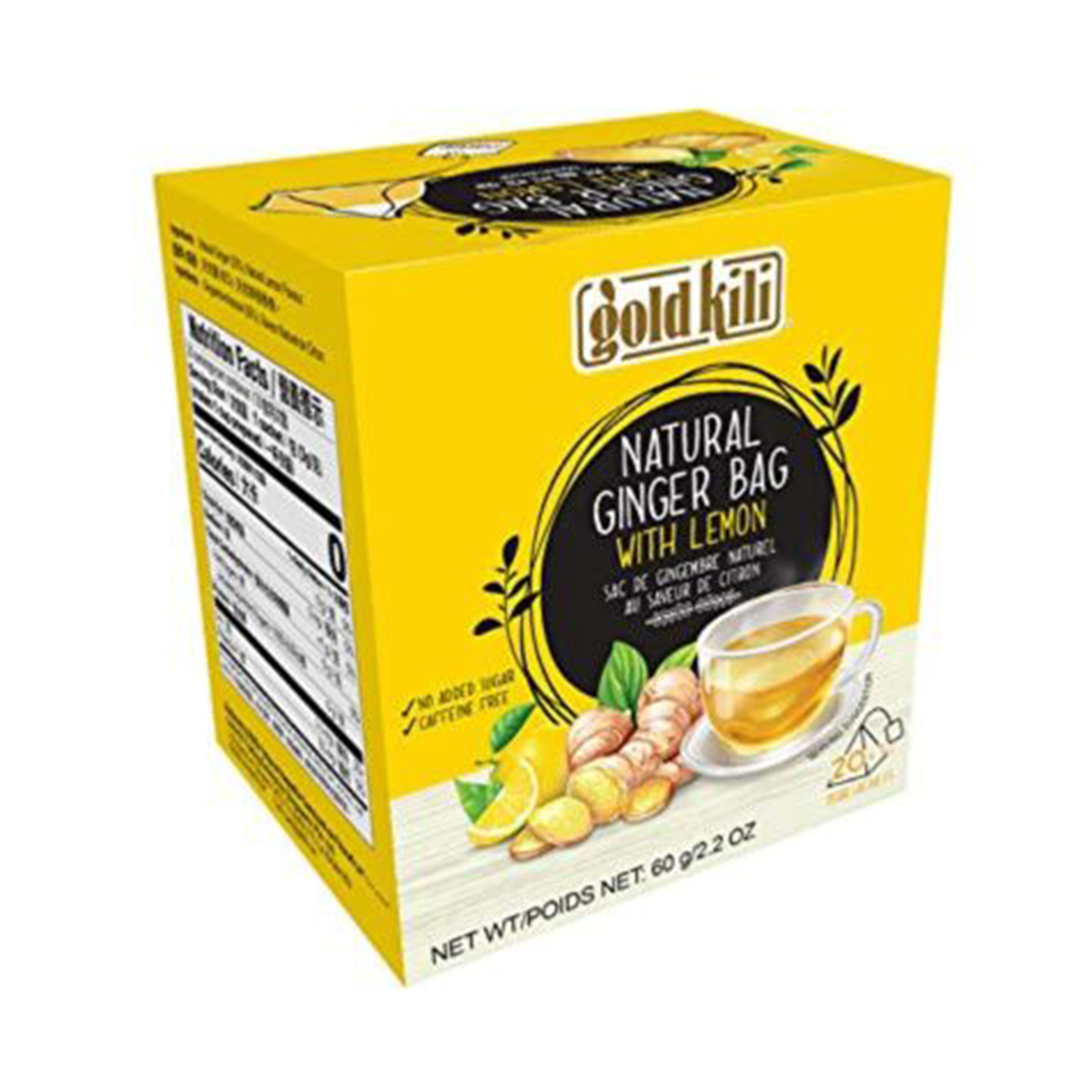 Instant Natural Ginger (with lemon) 20 sachets 60g Box by Gold Kili