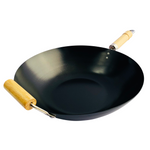 Flat Bottom Non Stick Wok 14inch with Lifter Handle by Hancock