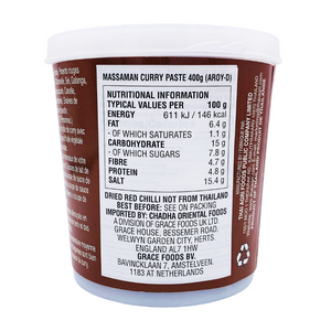 Thai Massaman Curry Paste 400g Tub by Aroy-D