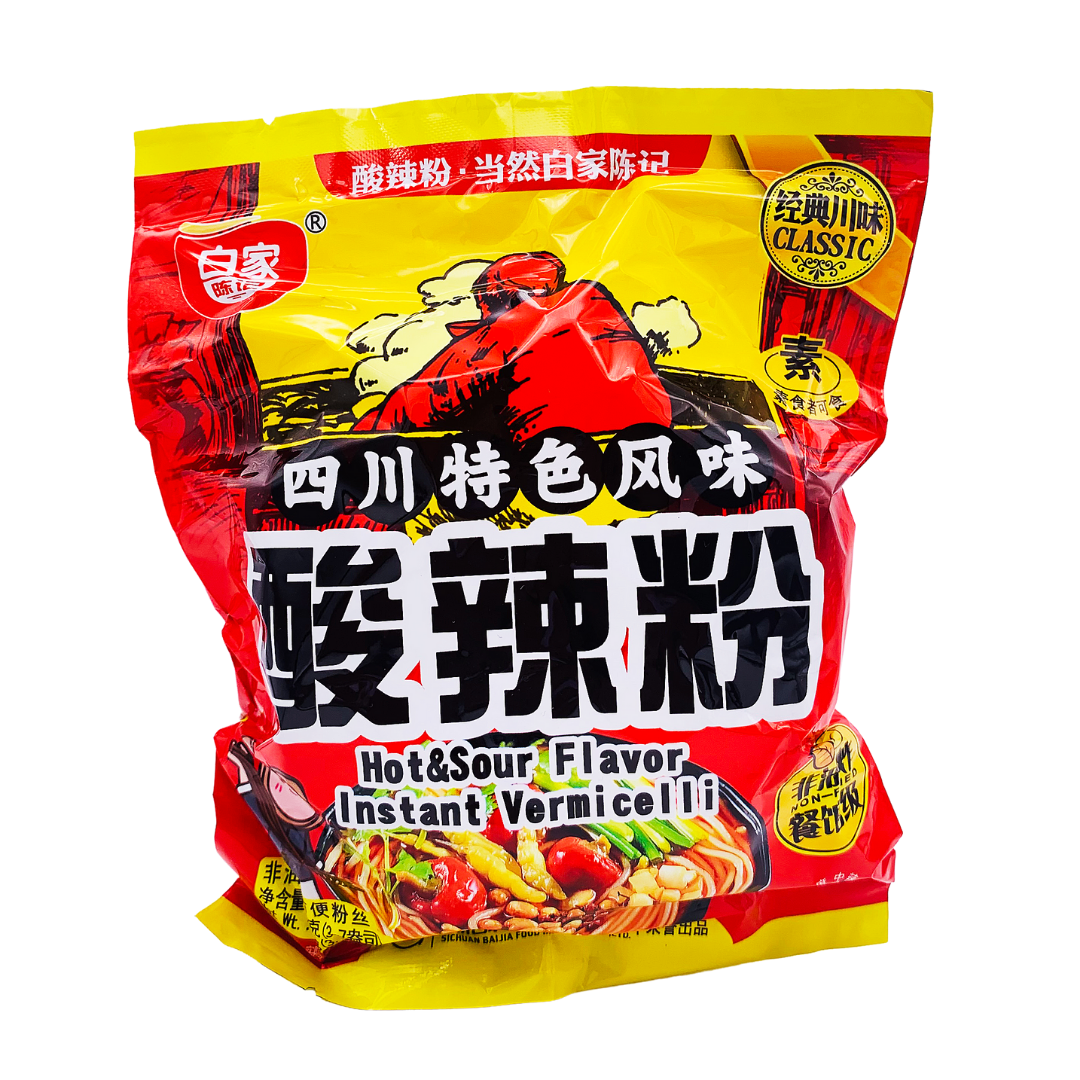 Hot and Sour Flavour Instant Vermicelli 105g by Bai Jia