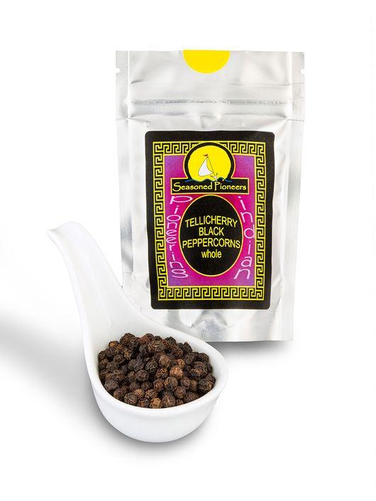 Black Peppercorns Tellicherry Whole 30g by Seasoned Pioneers