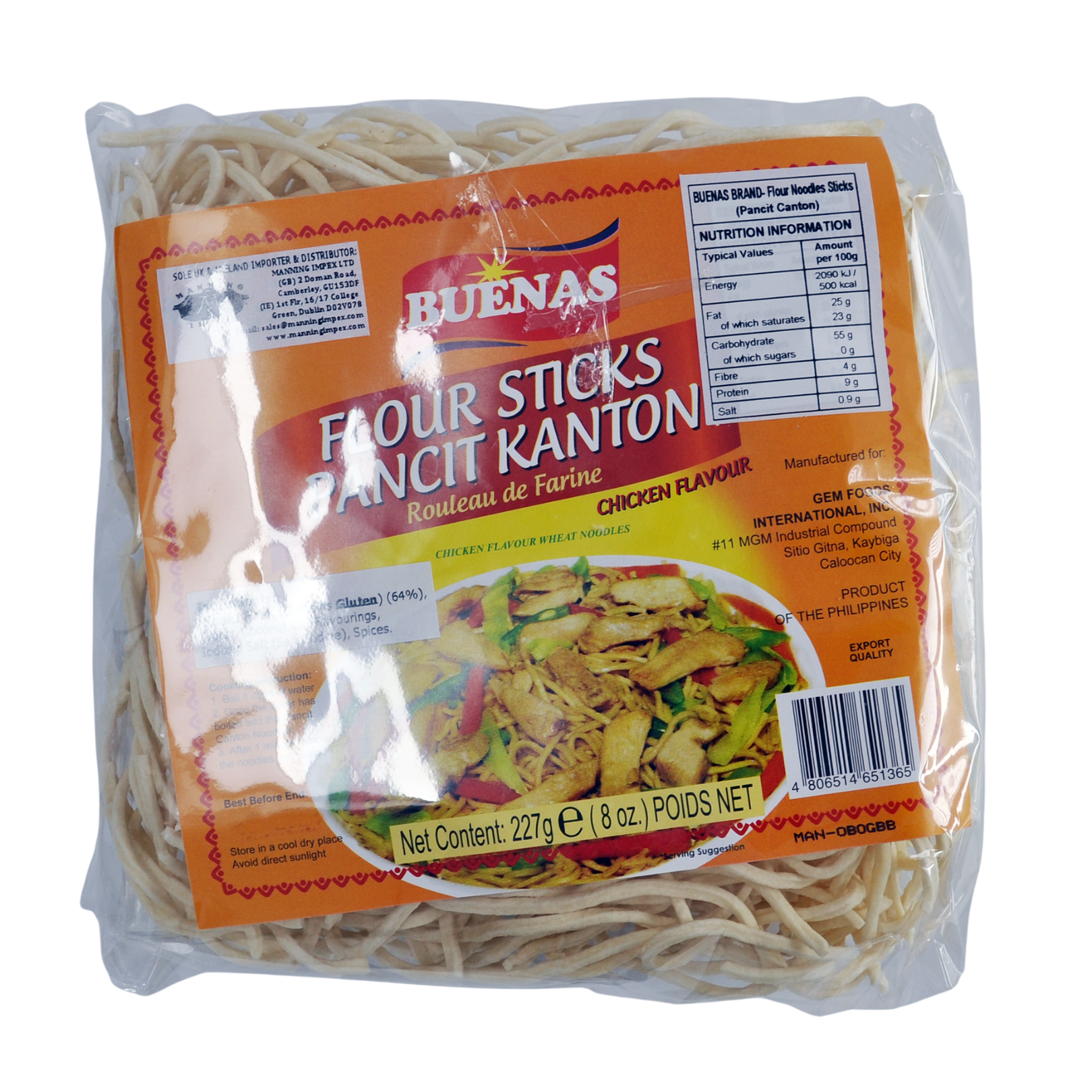 Chicken Flavoured (Pancit Canton) 227g by Buenas