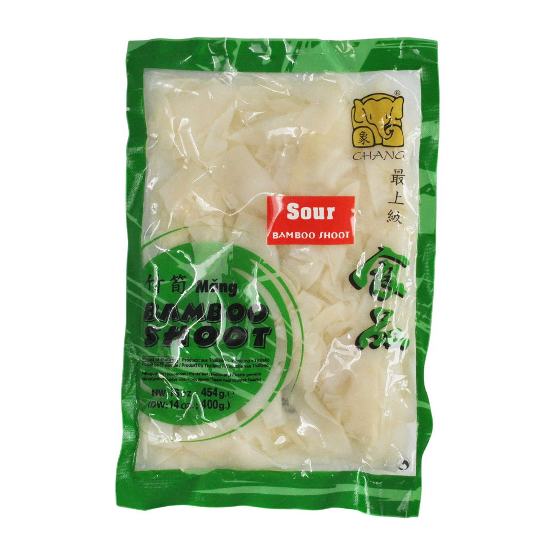 Thai bamboo shoot (vacuum pack) sour sliced 454g by Chang
