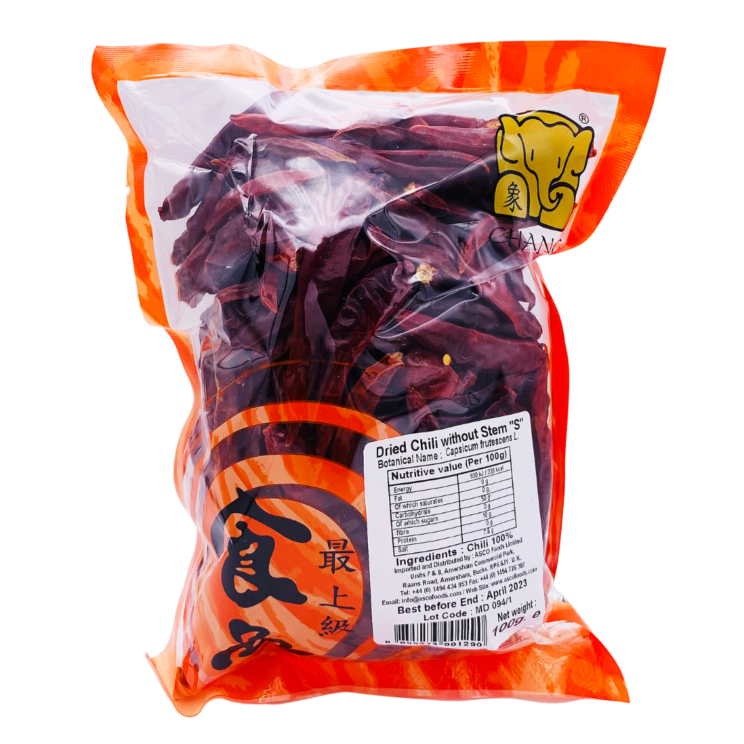 Dried Small Red Chilli (without stem) 100g by Chang