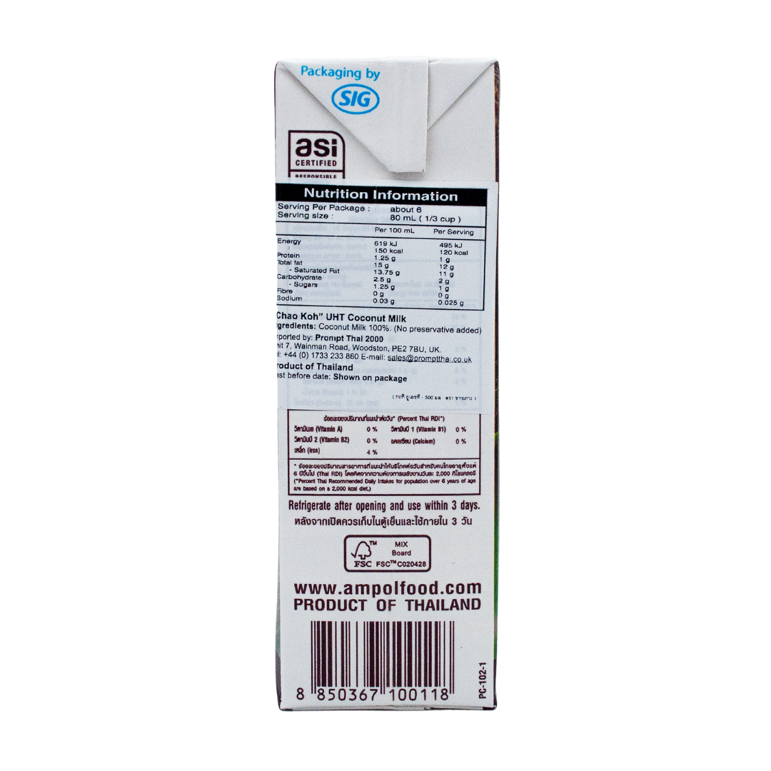 Thai coconut milk (cream UHT 500ml) by Chaokoh