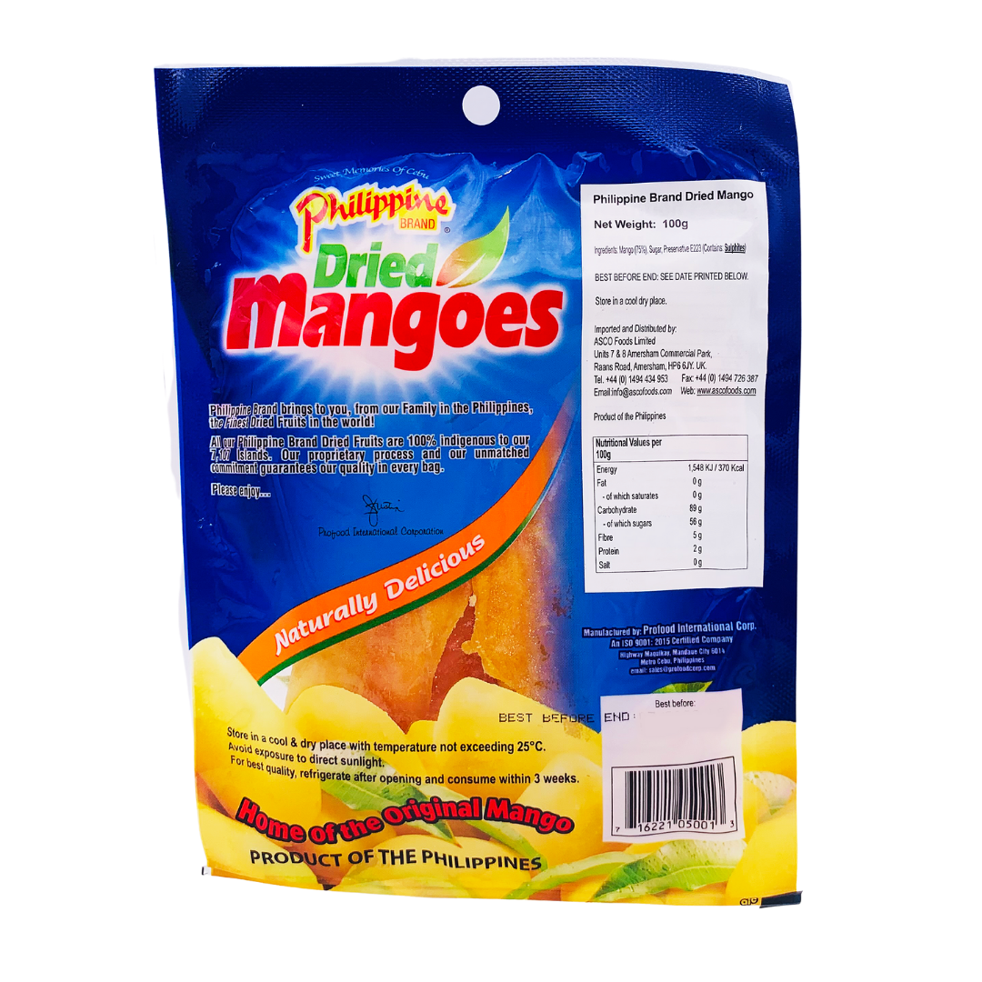 Dried Mangoes Fruit Snack 100g by Philippine Brand