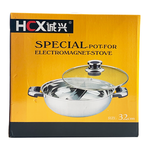 Divided Steamboat Hotpot Pot with Lid 32cm