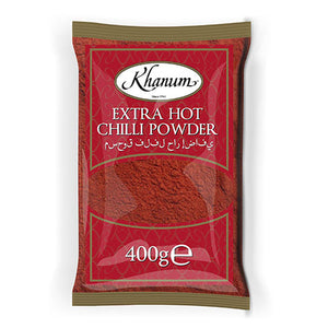 Extra Hot Chilli Powder 400g Bag by Khanum