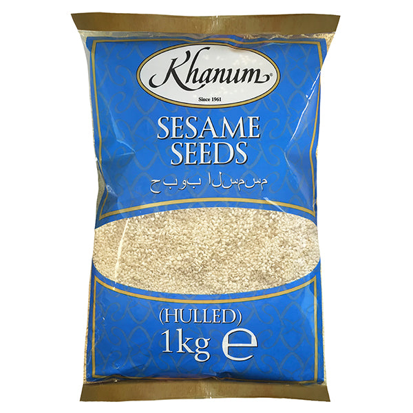 Sesame Seeds (Hulled) 1kg Bag by Khanum