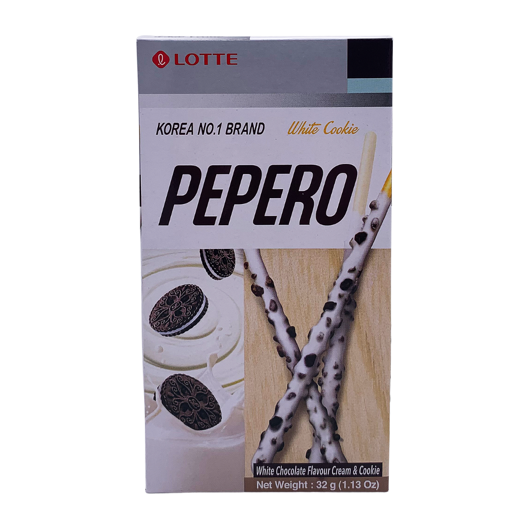 Pepero White Chocolate Cookie and Cream Flavour Biscuit Sticks 32g by Lotte