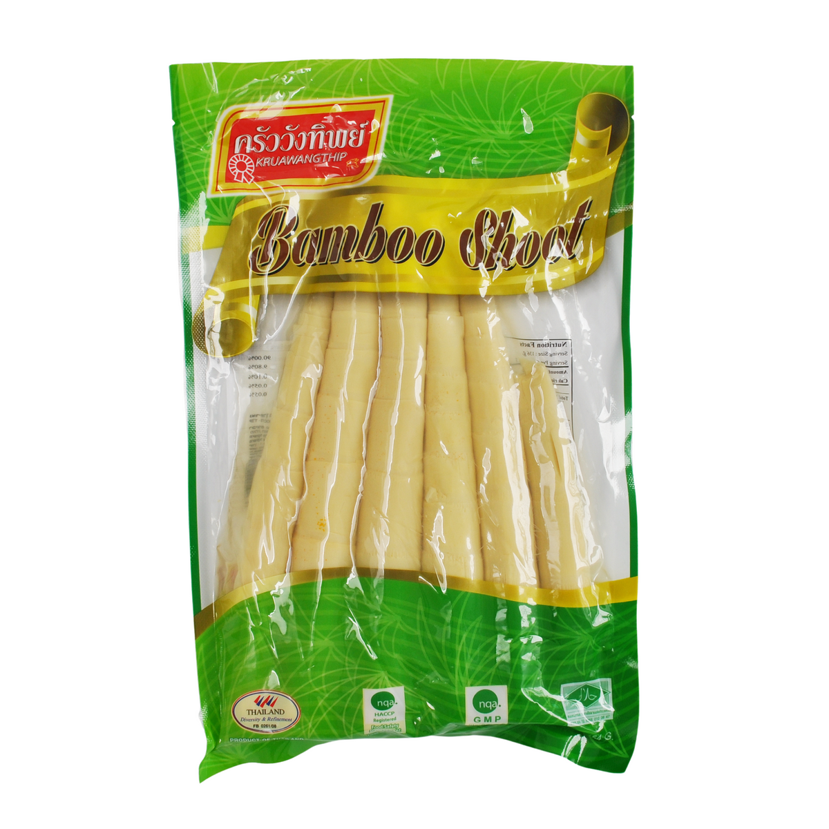 Thai Bamboo Shoot Tips (Vacuum Pack) 454g by Kruawangthip Thai Food