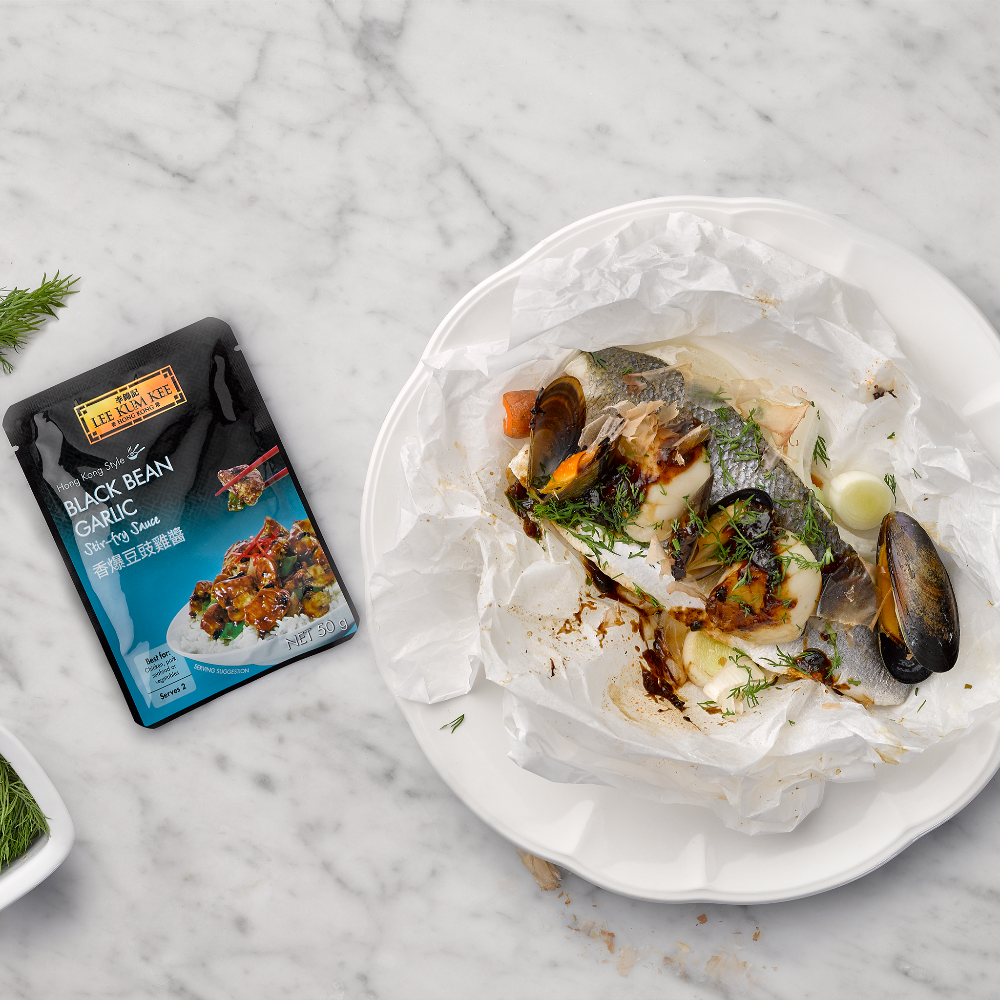 Black Bean Garlic Stir Fry Packet Sauce 50g by Lee Kum Kee