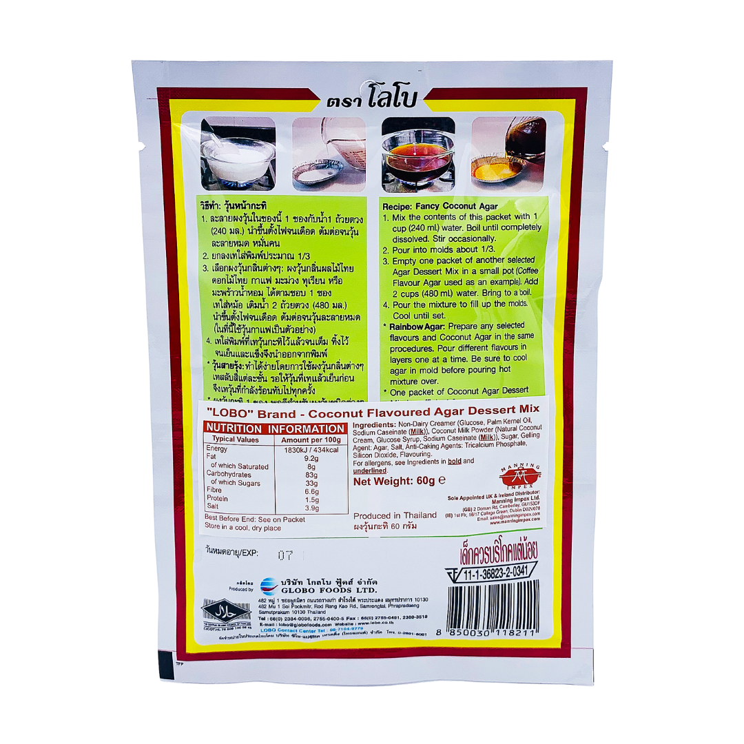 Agar Dessert Mix Powder Coconut Flavour 60g by Lobo