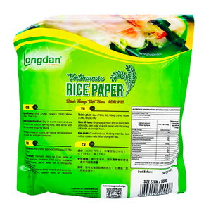 Rice Paper Vietnamese Spring Roll Wrappers 22cm 500g by Longdan