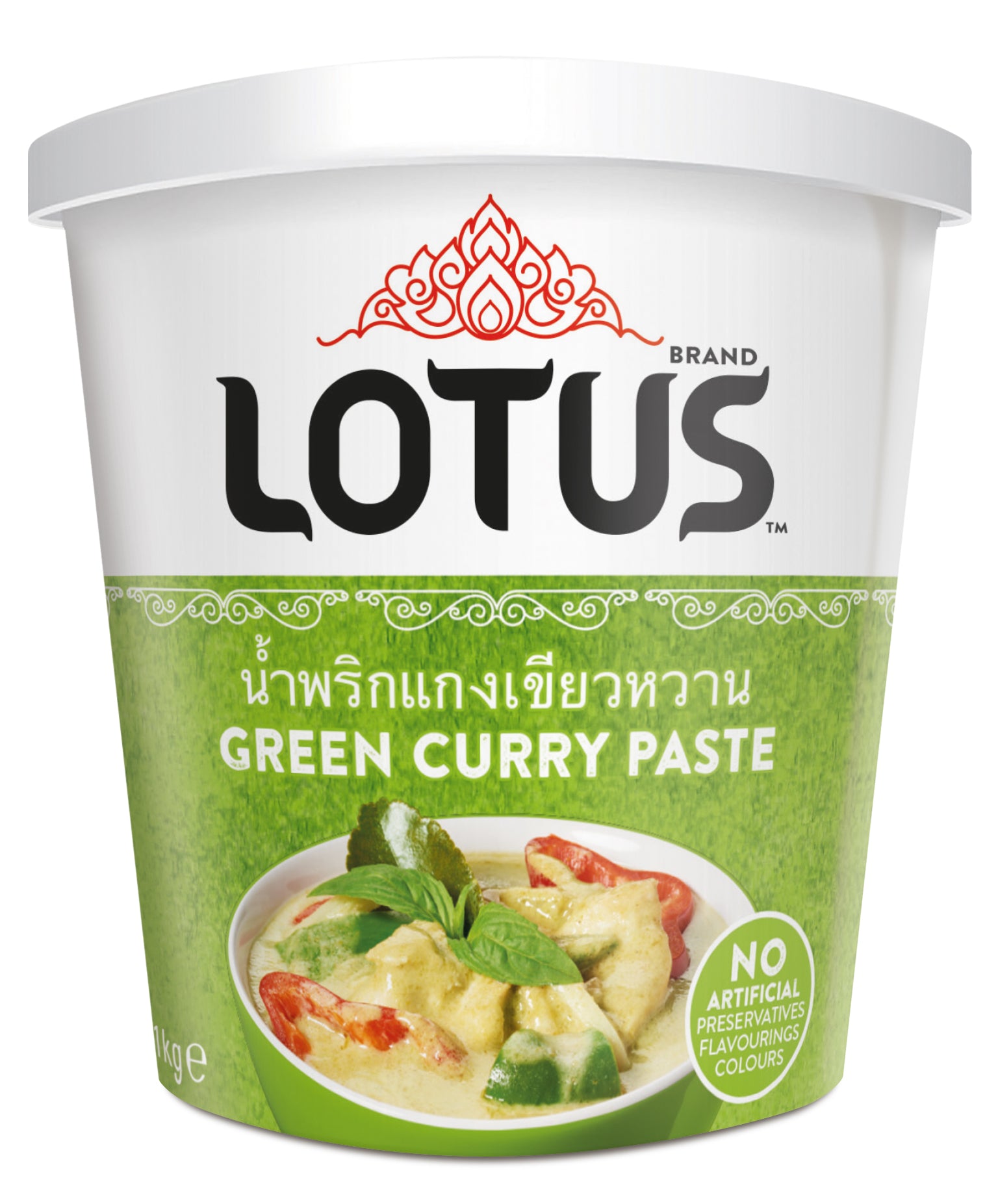 Thai Green Curry Paste 1kg Large Tub by Lotus