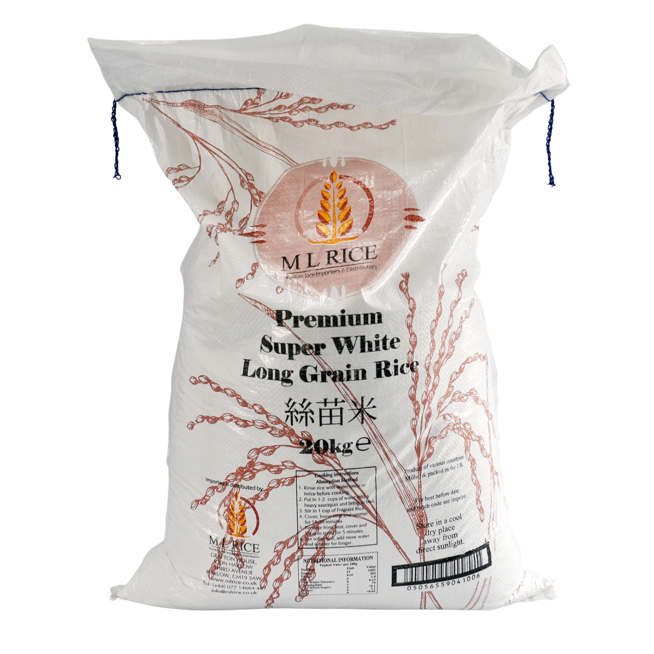 Mlo Rice Premium Long Grain Rice 20kg by M L Rice – Thai Food Online (authentic ...