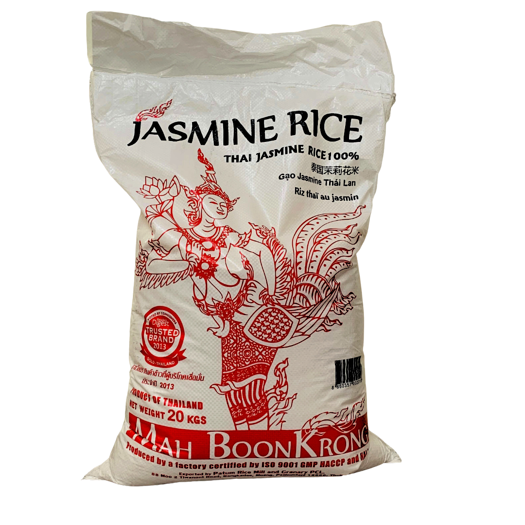 Thai Jasmine Fragrant Rice 20kg by Mah Boonkrong – Thai Food Online ...