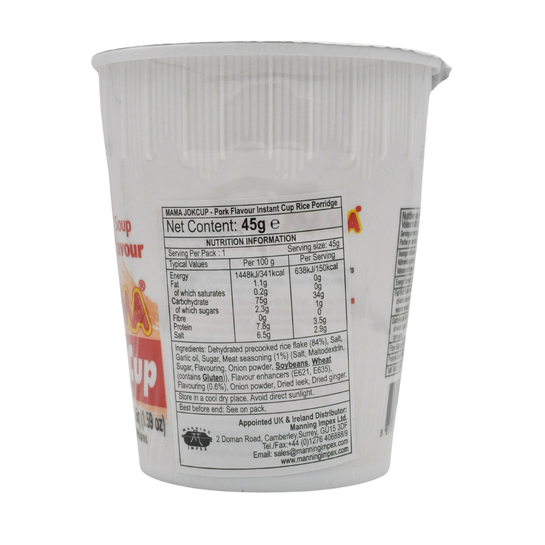 Jok Cup Rice Porridge Pork Flavour 45g by Mama
