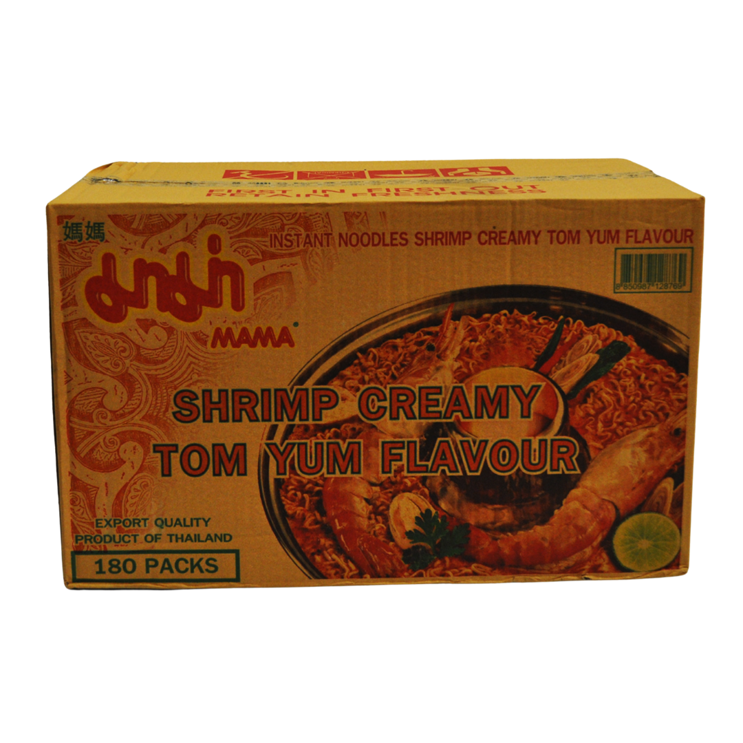 6 cases (180 packs) of Tom Yum Creamy Shrimp Noodles 55g by Mama