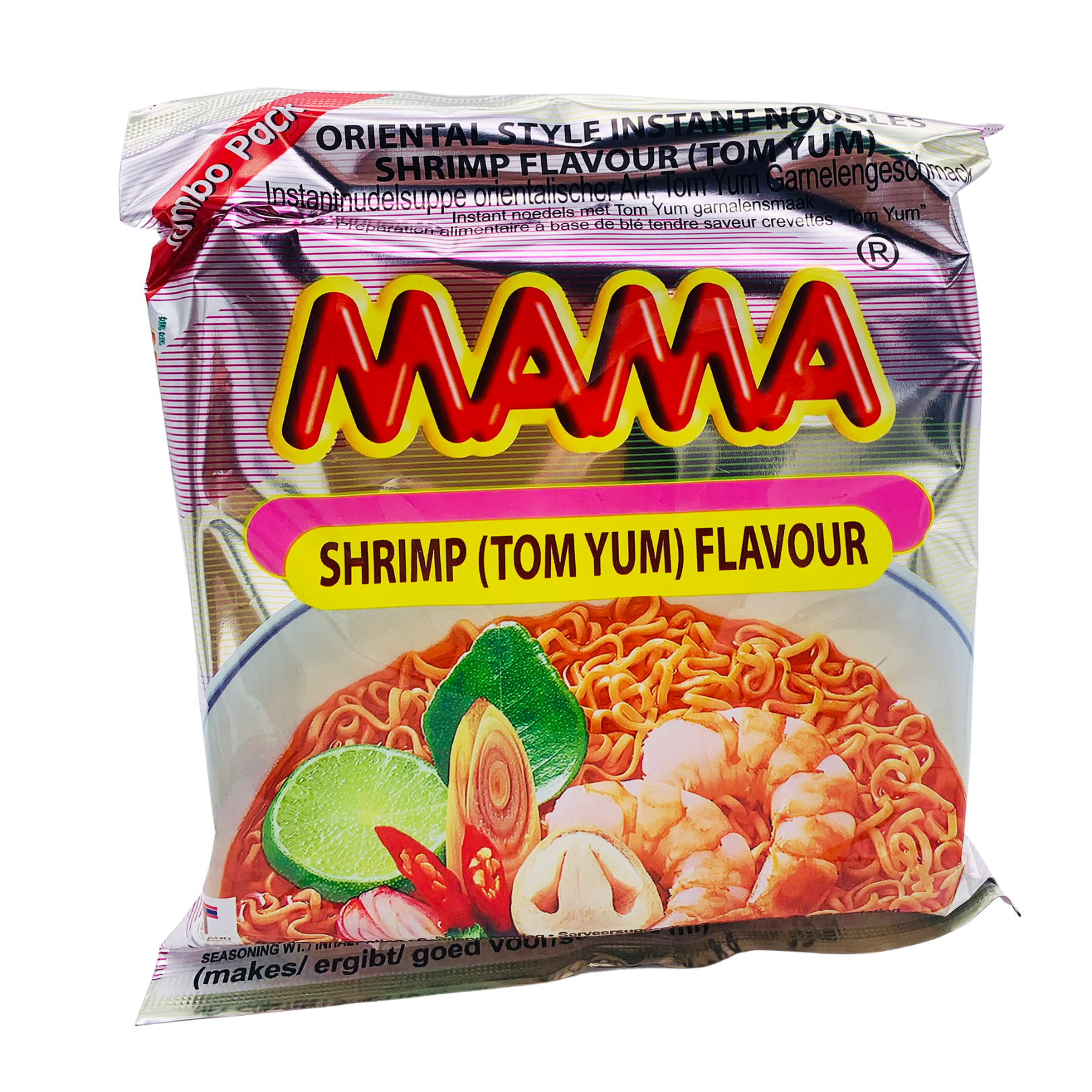 Tom Yum Shrimp Flavour Instant Noodles (Jumbo Packet) 90g by Mama