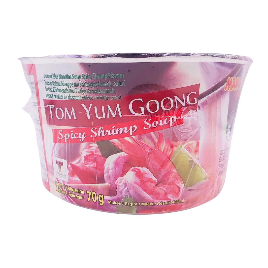Instant Bowl Spicy Shrimp Soup Tom Yum Goong Rice Noodles 70g by Mama ...