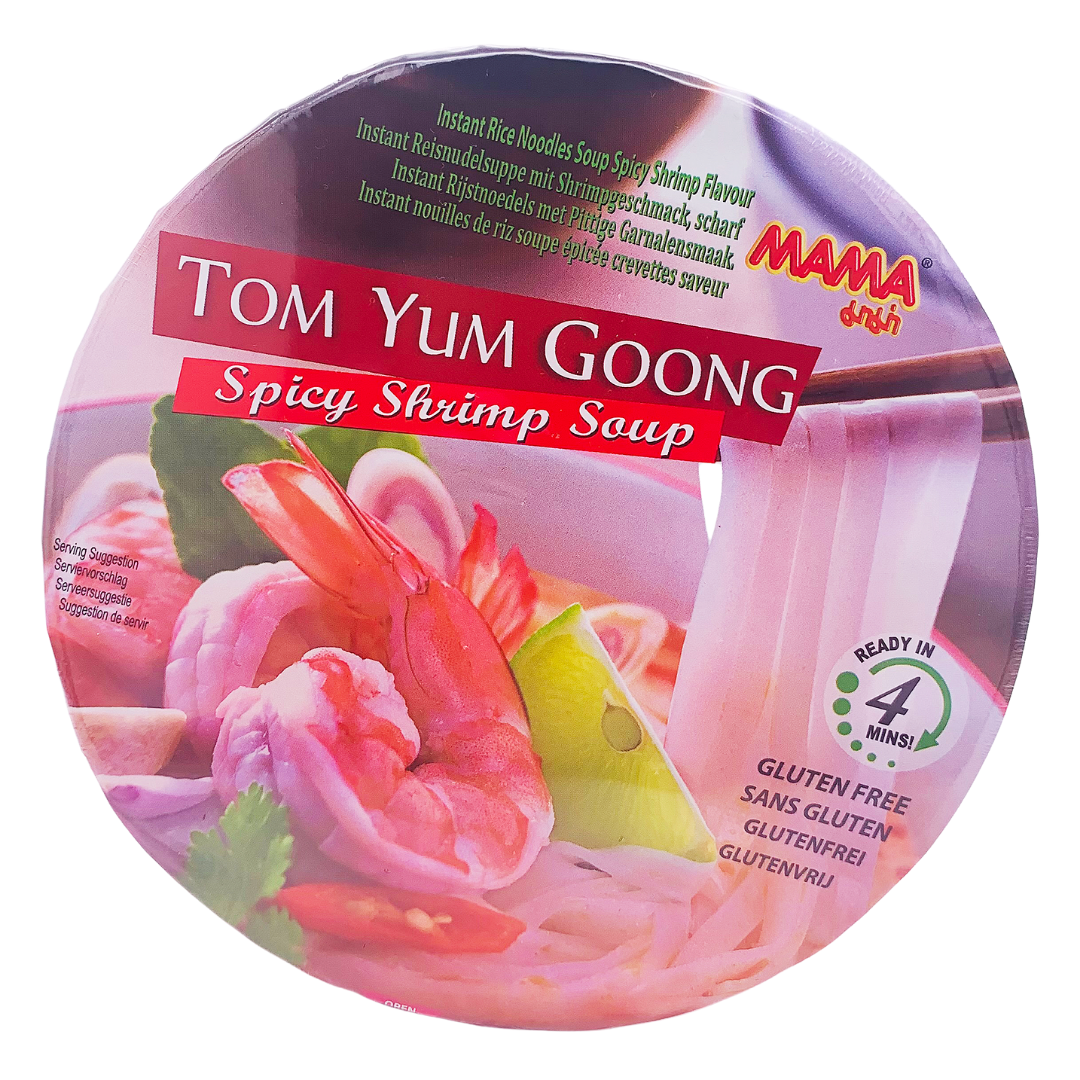 Instant Bowl Spicy Shrimp Soup Tom Yum Goong Rice Noodles 70g by Mama ...