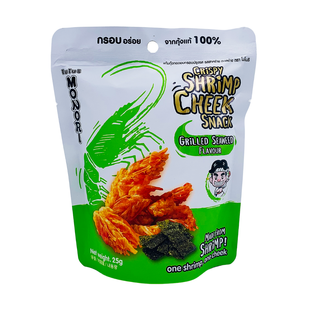 Crispy Shrimp Cheek Snack Grilled Seaweed Flavour 25g by Monori