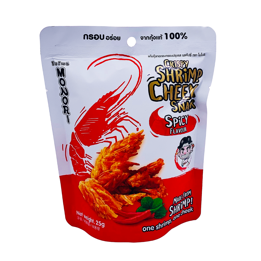 Crispy Shrimp Cheek Snack Spicy Flavour 25g by Monori
