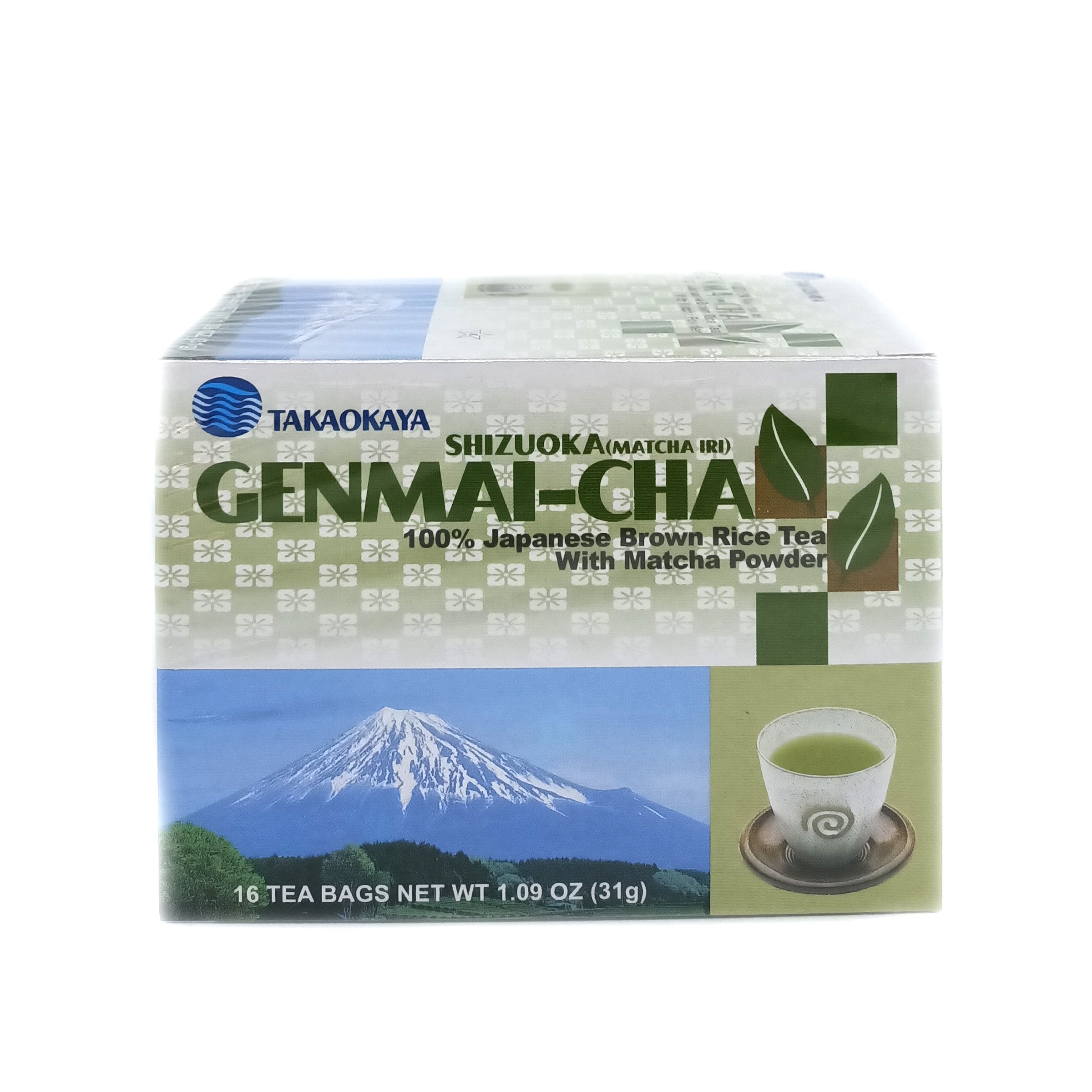 Genmaicha Teabags Green Tea with Roasted Brown Rice 16pc 31g by Takaokaya