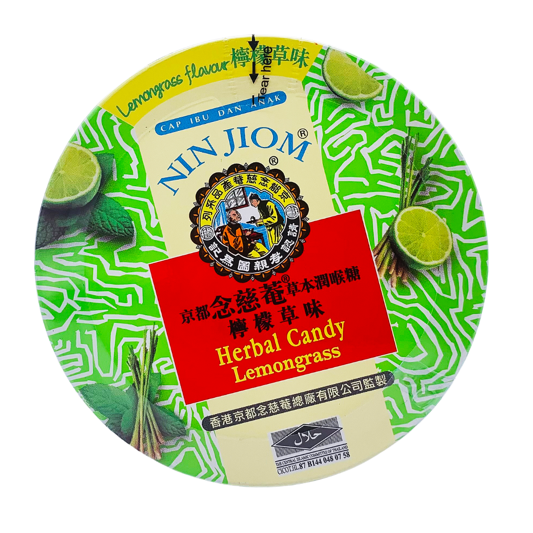 Herbal Candy Lemongrass Flavour 60g Tin by Nin Jiom