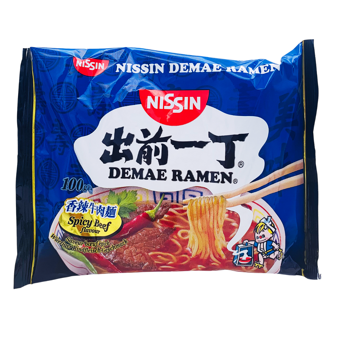 Demae Ramen Japanese Noodles Spicy Beef Flavour 100g by Nissin