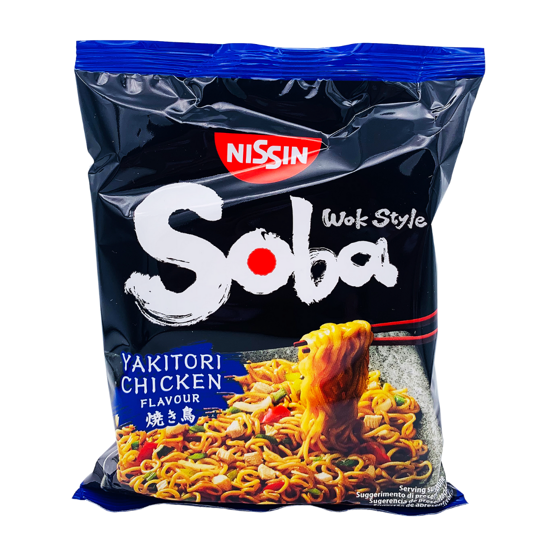 Japanese Soba Noodles Bag Yakitori Chicken Flavour 110g by Nissin