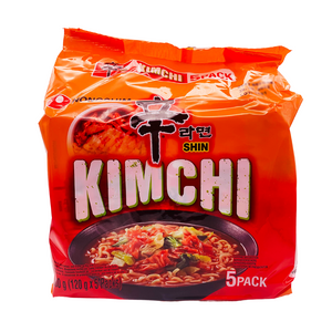 Shin Kimchi Instant Noodle Multipack 5 x 120g by Nongshim