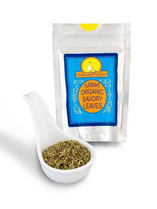 Rubbed Organic Savory Leaves 10g by Seasoned Pioneers