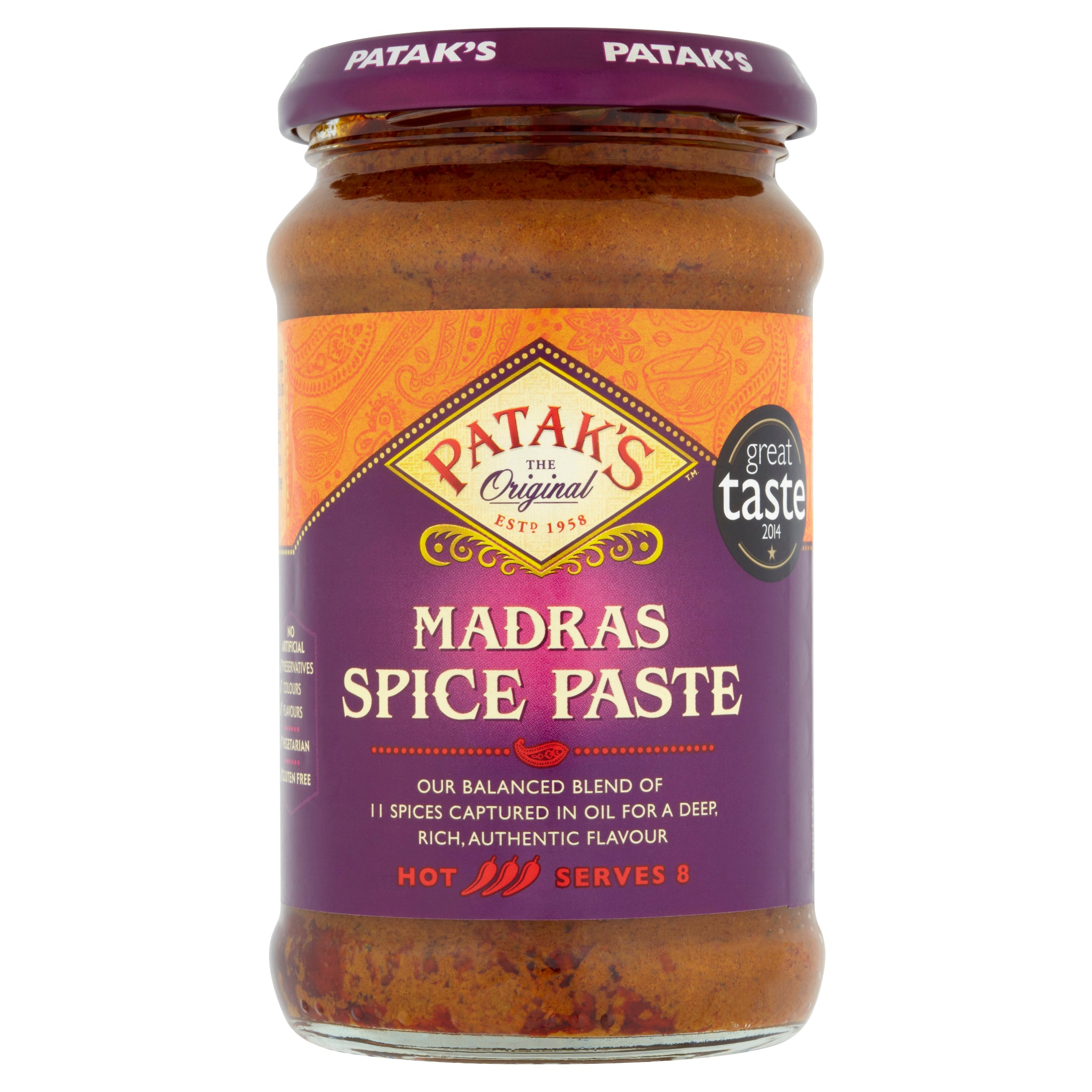 Madras Spice Paste (Hot) 283g by Patak's