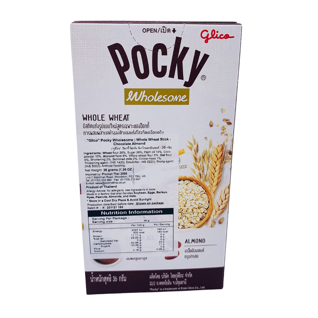Pocky Wholesome Whole Wheat Biscuit Stick Chocolate Almond Flavour 36g by Glico