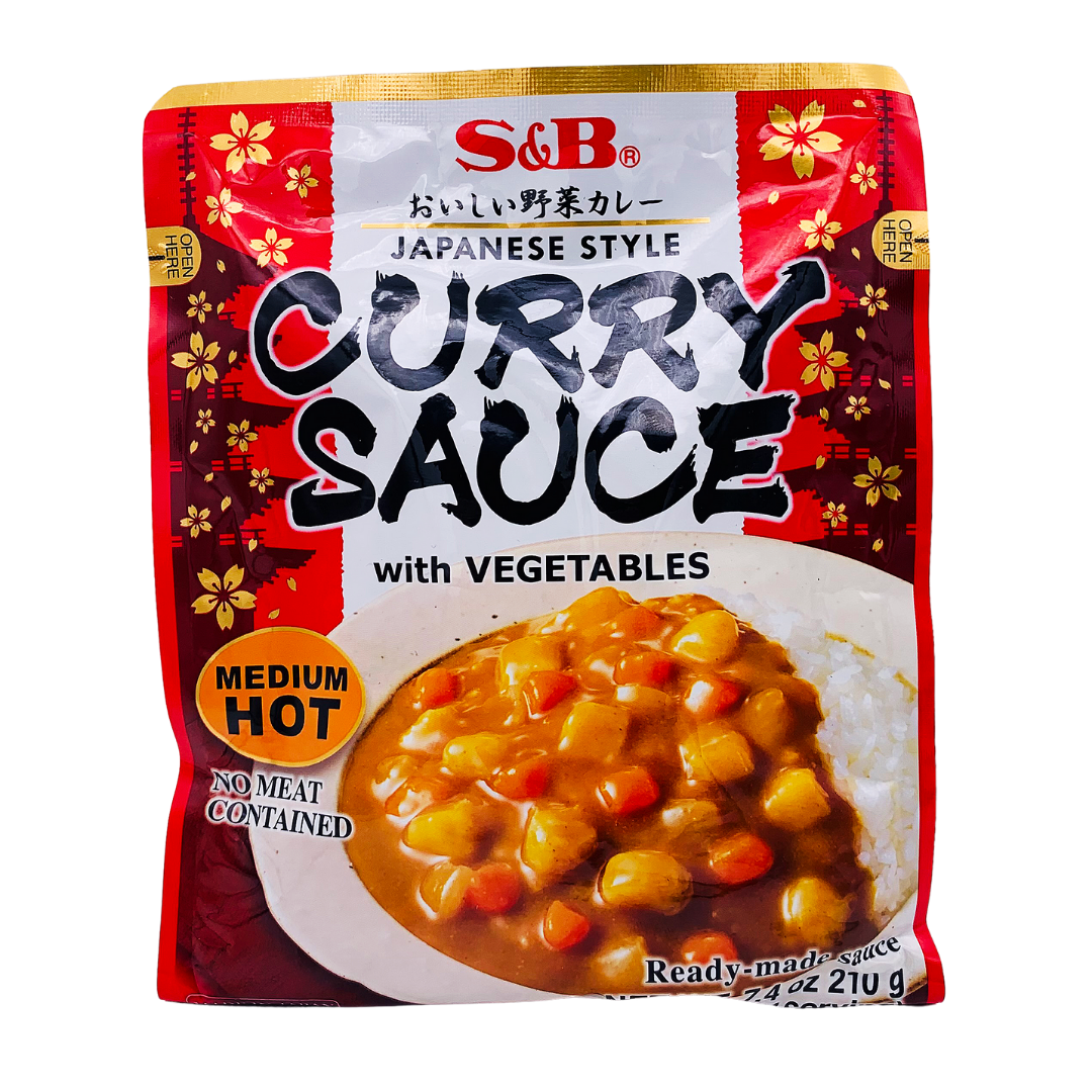 Japanese Instant Curry Sauce with Vegetables (Medium Hot) 210g by S&B