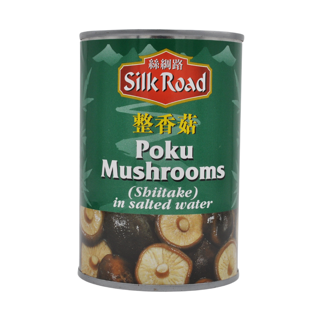 Poku Shiitaki Mushrooms in Salted Water 284g Tin by Silk Road