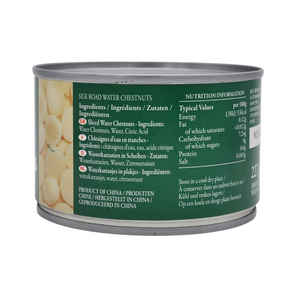 Sliced Water Chestnuts in Water 227g Tin by Silk Road