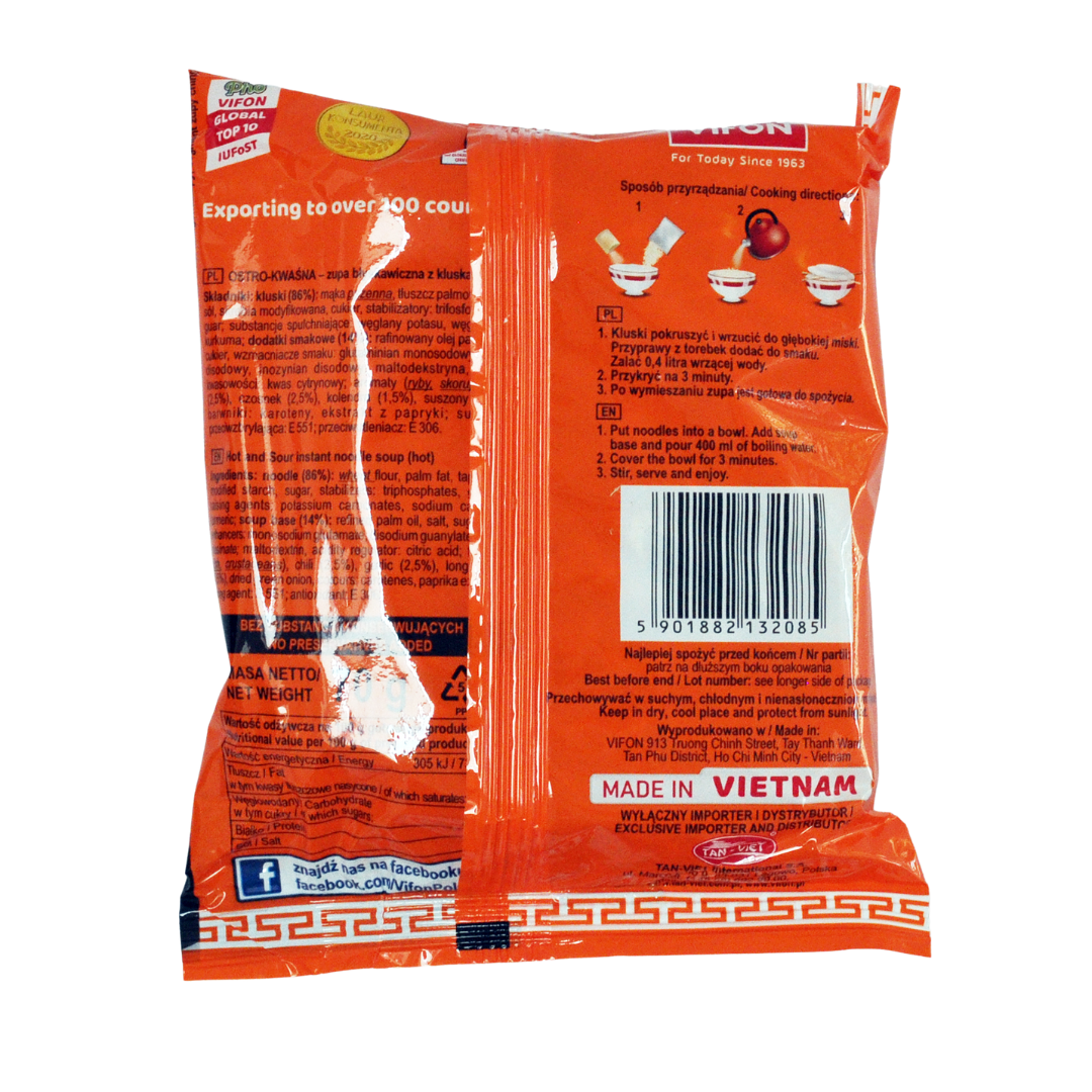 Hot and sour instant noodles 70g by Vifon