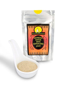Ground White Peppercorns Indonesian Muntok 50g by Seasoned Pioneers
