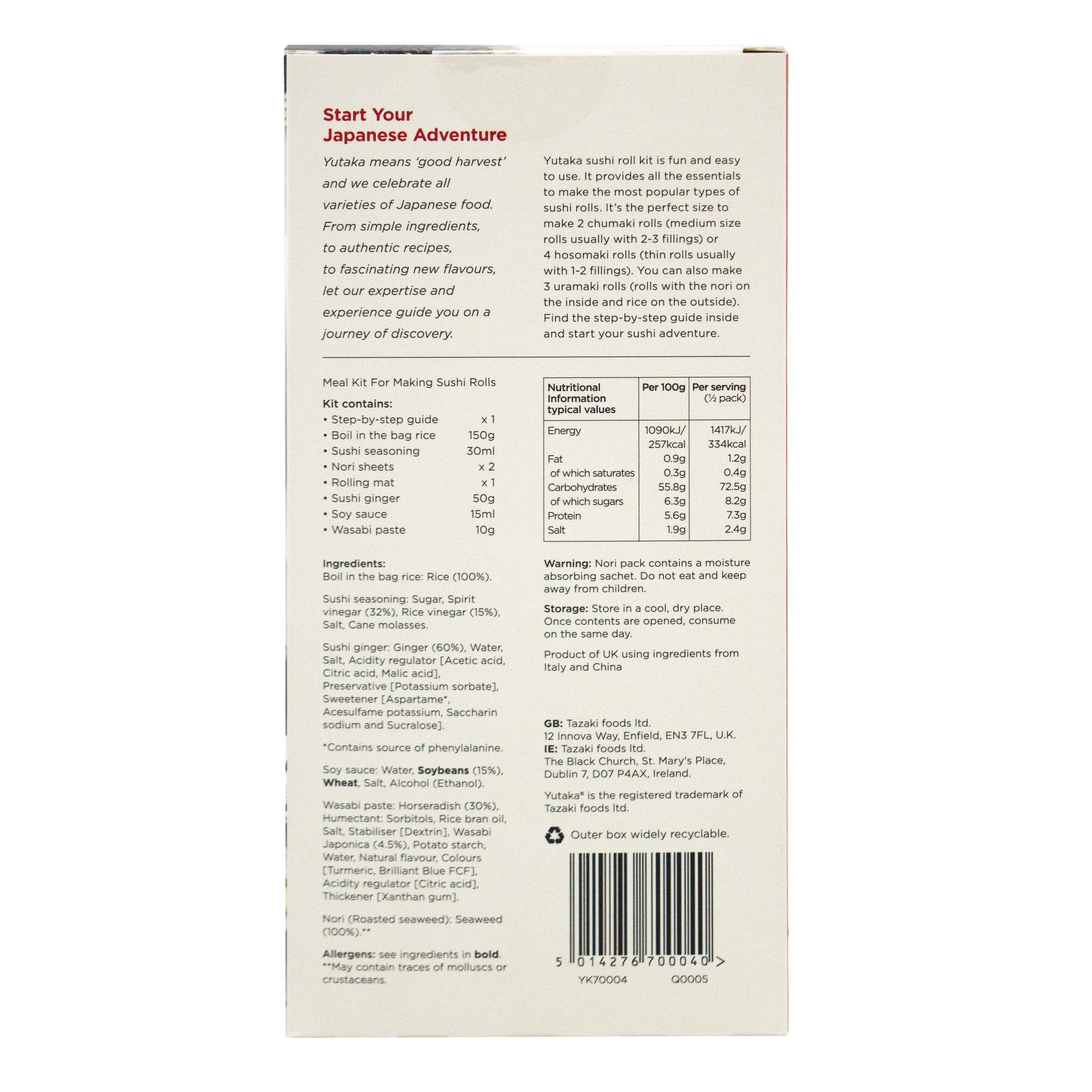 Sushi Roll Kit 260g (Serves 2) by Yutaka