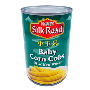 Young Baby Corn in Salted Water 410g Tin by Silk Road