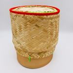 5" Thai Bamboo Sticky Rice Container Holder Basket