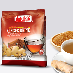Instant Ginger Drink Brown Sugar (20 sachets) 360g packet by Gold Kili