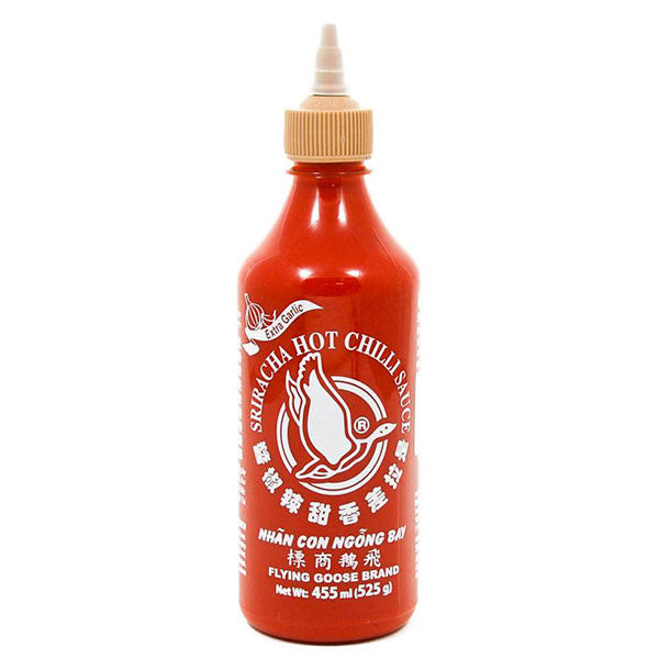 Sriracha Hot Chilli Sauce (extra garlic) 455ml - Thai Food Online (your authentic Thai supermarket)
